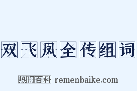 双飞凤全传组词是什么意思的图片